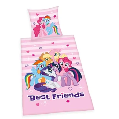 Obrázek Herding Ložní prádlo My little Pony &quot;Best Friends&quot;, povlak na polštář 80 x cm, povlečení 135 200 Renforce, se značkovým zipem