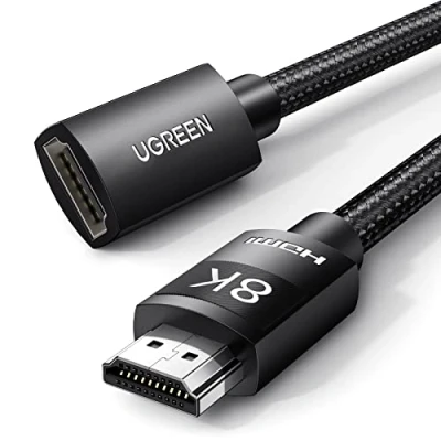 Obrázek UGREEN HDMI 2.1 Verlängerungskabel 10K 8K 60Hz 4K 120Hz 144Hz Verlängerung Stecker auf Buchse mit Ethernet 48Gbps UHD eARC Dynamic HDR 10+ HDCP 2.3 kompatibel TV Stick, HDTV, PS5/PS4(0.5M)