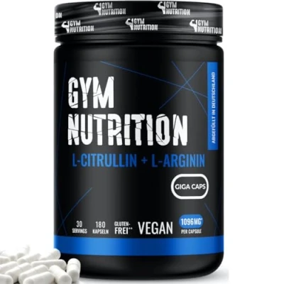 Obrázek L arginin + citrulin 180 kapslí vysoká dávka 1096 mg v jedné kapsli báze patentujte GIGA CAPS Premium aminokyseliny Vegan