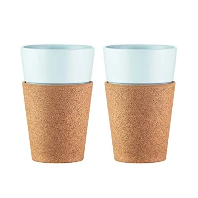 Obrázek Bodum Bistro Tassen Set 2 Stück, Porzellan, Kork/weiß, 8.7 cm, Einheiten