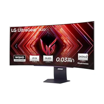 Obrázek LG Electronics 45GS95QX B.AEU UltraWide™ QHD UltraGear™ Gaming OLED Monitor 45&quot;, 3440 x 1440, 0,03 ms, 240 Hz, DisplayHDR™400 TRUE BLACK, 98,5% DCI P3, NVIDIA G Sync™ Compatible, AMD Freee™ c™ šedá