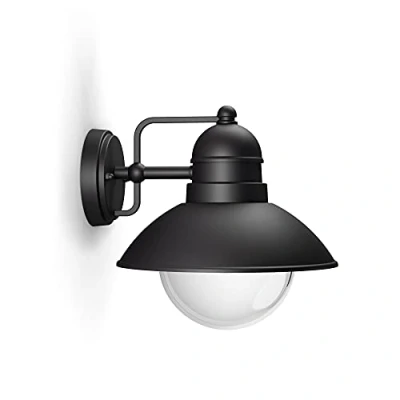 Obrázek Philips myGarden Hoverfly Vintage nástěnná lucerna pro venkovní, zahradu a terasu, [černá] potřebuje 1 x 60 W, 230 V žárovku