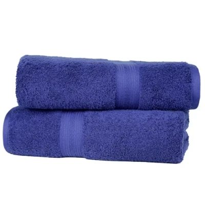 Obrázek Sada ručníků Amazon Basics, odolné proti vyblednutí, 2 osušky, královská modrá, 100% bavlna 500 g/m²