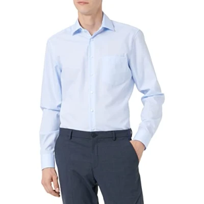 Obrázek Seidensticker Pánská business košile Regular Fit nežehlivá Kent límec dlouhý rukáv 100% bavlna, Světle modrá (001000), 38