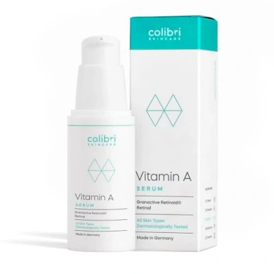 Obrázek colibri skincare sérum s vitaminem a 30 ml retinolové vysokou dávkou 4násobný komplex účinných látek retinolem, retinálem, bakuchiolem ceramidy rychle se vstřebává krém proti
