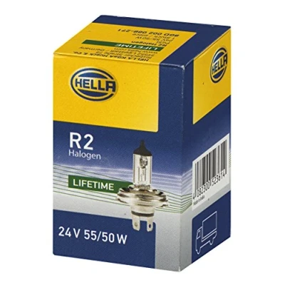 Obrázek HELLA 8GD 002 088 271 halogenová žárovka R2 (Bilux) Heavy Duty 24V 55/50W provedení patice žárovky: P45t krabička množství: 1