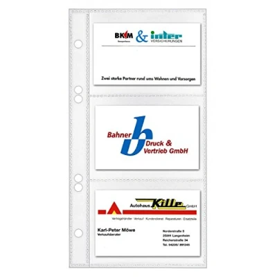 Obrázek VELOFLEX 5352000 obal na vizitky 110 x 210 mm, pro 6 karet v balení, transparentní, balení 10 ks