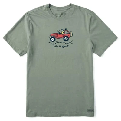 Obrázek Life is Good Men&#039;s Crusher Crew Neck T Shirt, Off Road Jake Moss Green, XXL