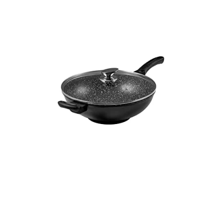 Obrázek Pradel Excellence 52885M wok v kamenném vzhledu se skleněným víkem, 32 cm