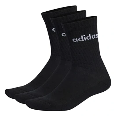 Obrázek adidas Unisex Linear Crew Cushioned Socken, 3 Paar Black/White 43 45