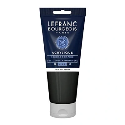 Obrázek Lefranc Bourgeois 300405 Fine akrylová barva paynesově šedá, 200 ml tuba, krémová na vodní bázi, rychleschnoucí, stálá světle, voděodolná