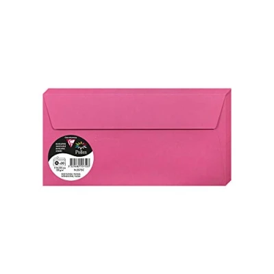 Obrázek Clairefontaine 5575C balení s 20 obálkami pyl (formát DL, 110 x 220 mm) 120 g fuchsiová