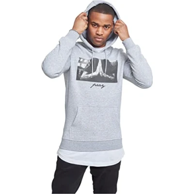 Obrázek Mister Tee PRAY Mikina s kapucí, Muži, Velikost: 5XL, Heather grey
