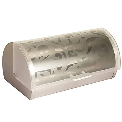 Obrázek Maestro MR 1671S chlebník, posuvné víko, nádoba na uchovávání chleba a pečiva, elegantní design, ušlechtilá ocel, akryl, kov, šedá, 39 x 26 15 cm.