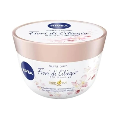 Obrázek NIVEA Creme Öl Pufflé Perlen Kirschblüte/Jojobaöl (1 x 200), feuchtigkeitsspendende Körperpflege, ml