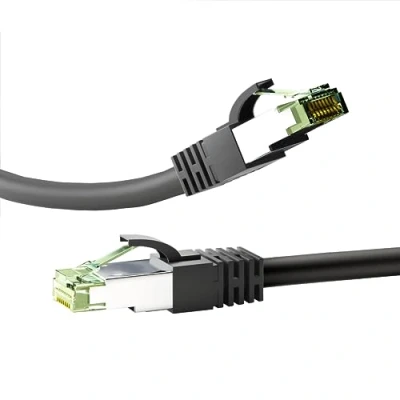 Obrázek Goobay 66719 RJ45 propojovací kabel CAT 8. 1 / zástrčka 8K Gaming PS5 Playstation 5 &amp; Xbox 2. 000 MHz Síťový OFC DSL černý LAN 0,25 m