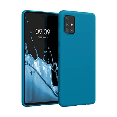 Obrázek kwmobile pouzdro kompatibilní se Samsung Galaxy A51 měkké TPU silikonové vhodné pro bezdrátové nabíjení karibská modrá