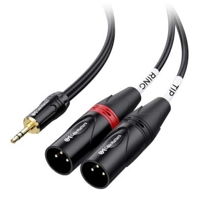 Obrázek Cable Matters 3,5 mm na XLR kabel, kabel TR 2 1,8 m, konektor Aux duální breakout stereo