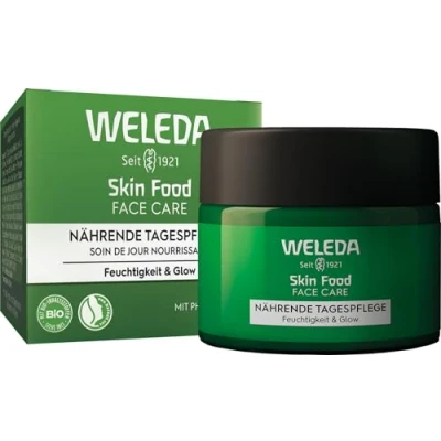 Obrázek WELEDA Bio Skin Food denní péče vlhkost &amp; Glow Přírodní kosmetika o pleť pleťový krém se skvalanem, bambuckým máslem a rozmarýnem. obličej hydratační (veganský / 40 ml)
