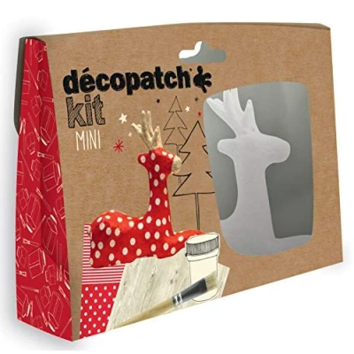 Obrázek Decopatch Décopatch KIT018O Bastel Set Pappmaché soba (ideální pro Vánoce a děti, 3,5 x 19 13,5 cm) červená