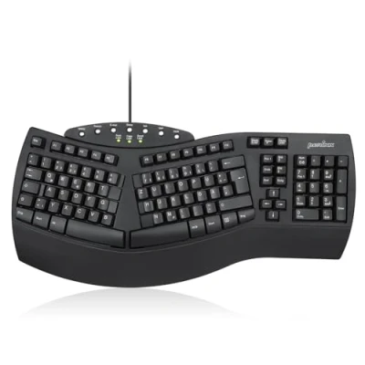 Obrázek Perixx PERIBOARD 512 ergonomická klávesnice rozdělená USB doporučeno pro tenisové rameno QWERTZ německé rozložení černá
