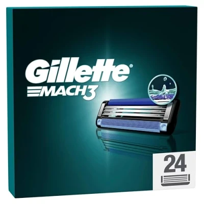 Obrázek Gillette Mach3 Rasierklingen für Männer, 24 ORIGINAL Ersatzklingen, Klingen Herren mit Gleitstreifen ein sanftes Gleiten und Klingenbeschichtung