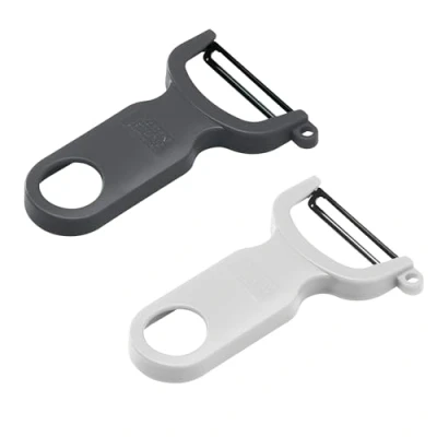 Obrázek KUHN RIKON Swiss Peeler sada 2dílná škrabka na zeleninu, čepel z ušlechtilé oceli, šedá a bílá, plast, 3