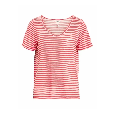 Obrázek Object Objtessi SS Vneck NOOS Jednoduché tričko, Ženy, Velikost: Small, Paradise pink