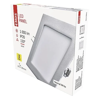 Obrázek Emos * ZD2232 LED panel s 12 W NW IP20, hliník, stříbrná, 19 X 17,8 4,5 cm