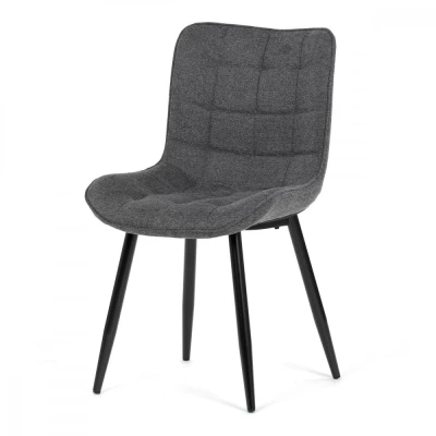 Obrázek Židle jídelní, šedá látka, černé kovové nohy HC 462 GREY2