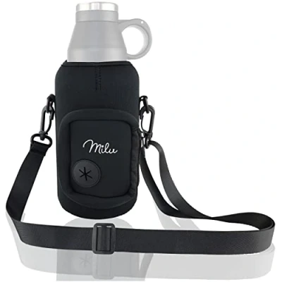 Obrázek Milu Neoprenová taška na láhev pití psů 950 ml náhradní díl psi cesty psí s nádobou krmivo, miska, pes, turistika, cestování, procházka