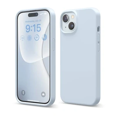 Obrázek elago Tekuté silikonové pouzdro kompatibilní s iPhone 15, prémiové na mobil, ochranné celé tělo [4vrstvá struktura odolná proti nárazů], měkká podšívka z mikrovlákna