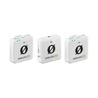 Obrázek RØDE Wireless ME Dual sada: Kompaktní bezdrátový mikrofonový systém s technologií GainAx, integrovanými mikrofony a dosahem 100 m pro filmaře, rozhovory vytváření obsahu (bílá)