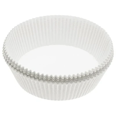 Obrázek KitchenCraft Cake Tin Liners 8 palců kulaté, nepřilnavé, ideální pro ovocné koláče a sponky, 20 cm, balení 40 vložek, bílé