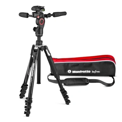 Obrázek Manfrotto Befree Advanced 3 Way Tripod Kit, and Fluid Head in Aluminium for Cameras Camcorders up to 6 kg, Ultra Compact, Photo Accessories DSLR , CSC, Mirrorless, Video