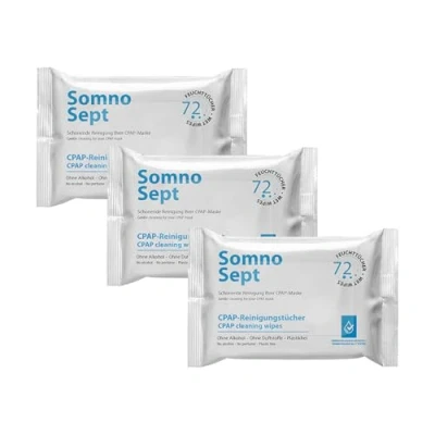 Obrázek SomnoSept Čisticí ubrousky CPAP balení 3 ks (3 x 72 kusů) důkladné čištění vaší masky bez vonných látek