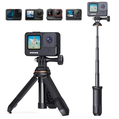 Obrázek K&amp;F Concept MS10 GoPro stativ, selfie Stick,Go pro Tripod, 33CM stolní přenosný Stick kompatibilní s GoPro, DJI Osmo Action, Insta 360, Pocket 3