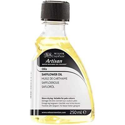 Obrázek Winsor &amp; Newton Saflorový olej Artisan 3039726 pro vodou míchatelné olejové barvy, pomalu schnoucí, nízký žloutnutí, zlepšuje tok barev, lesk a transparentnost olejových barev 250ml láhev