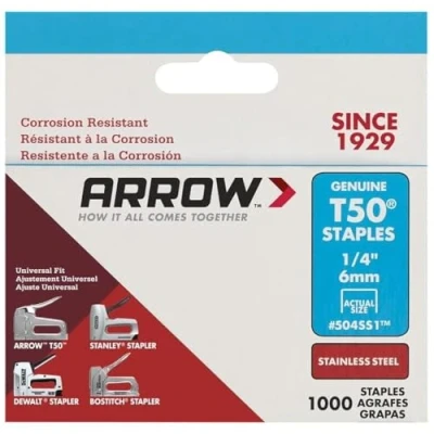 Obrázek Arrow T50 STAPLES box 1000 Stainless Steel 504SS 6 mm 1/4in