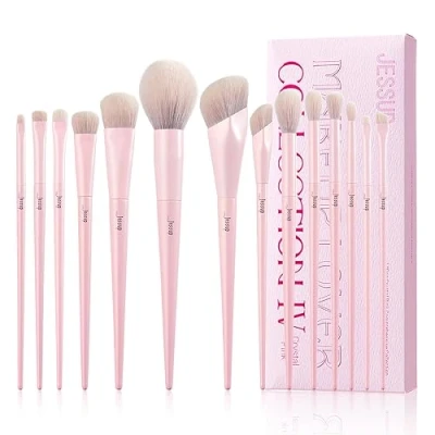 Obrázek Jessup Sada štětců Makeup Rosa make up 14 na Premium Vegan Foundation Concealer Rouge oční stíny linky pudr Highlighter Blending obličej T495
