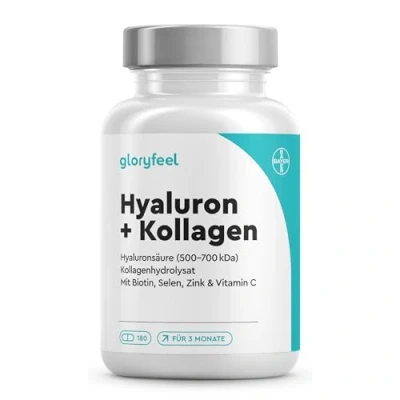 Obrázek Kolagenový komplex kyseliny hyaluronové 180 kapslí s biotinem, vitaminem C (z aceroly), zinkem, selenem a bambusovým extraktem na kůži, vlasy, nehty vysoce biologicky dostupné laboratorně