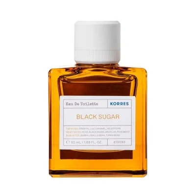 Obrázek KORRES BLACK SUGAR Eau de Toilette pro dámy, květinová, sladká, luxusní a orientální dámská vůně, veganská, 50 ml