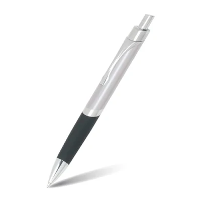 Obrázek Online Kuličkové pero Sporty Silver, hliníková kulla, vyměnitelná náplň, vhodné na dokumenty, barva psaní černá, kovový klip, 1 kus