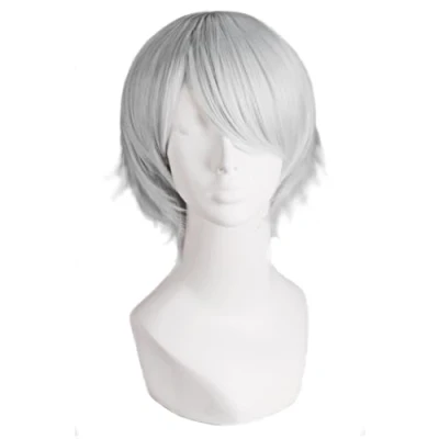 Obrázek MapofBeauty Kostým Cosplay pánský krátká rovná paruka (stříbřitě šedá)