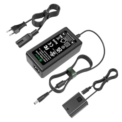 Obrázek Gonine AC PW20 síťový zdroj NP FW50 Dummy sada akumulátorů pro Sony Alpha ZV E10 A7 A7R A7S A7II A7RII A7SII A6500 A6400 A6300 A6100 A6000 A5100 A5000 RX100 II III IV NEŽ X 3 NEX 5 7