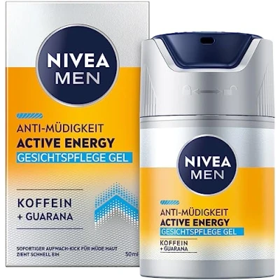 Obrázek NIVEA MEN Active Energy péče o obličej gel (50 ml), revitalizující pleťový krém pro muže, rychle se vstřebává hydratační proti známkám únavy