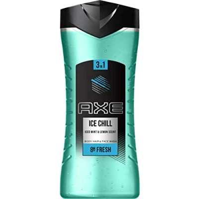 Obrázek Axe Sprchový gel 3 v 1 &amp; šampon Ice Chill XL pro dlouhotrvající svěžest a vůni dermatologicky testováno, 400 ml, balení 6 ks