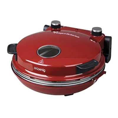 Obrázek H.Koenig Pec na pizzu NAPL350, průměr pizzy 32 cm, 350 C, keramická kamenná deska, červená