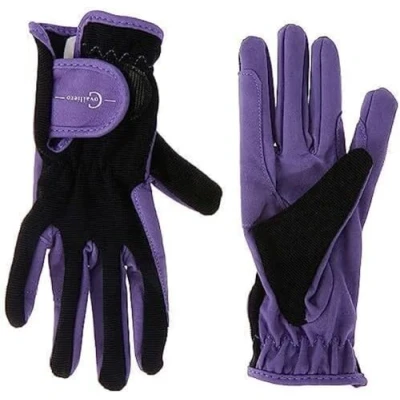 Obrázek Covalliero Dětské jezdecké rukavice Lilli Black/Purple, velikost M rukavice,
