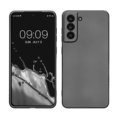 Obrázek kwmobile pouzdro kompatibilní se Samsung Galaxy S21 FE ochranné ze silikonu metalicky třpytivé na mobil metalické šedé